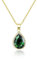 Linawe Emerald Crystal Chain Necklace for Women Trendy, Green Imitation Diamond Pendant, Cubic Zirconia Birthstone Rhinestone Teardrop, Preppy Dainty Boho Jewellery
