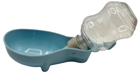 Pet Guru® Pet Travel Store & Dispense Water Bottle 250ML Portable Dispenser Travel Water Bottle Bowl for Dog Puppies Cat Small Animals (Blue, 250ML APPROX)