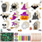 Kit de bricolage pour enfants - Pendentif en bois à peindre - Décoration d'Halloween - Bois - Artisanat d'Halloween - Araignée, chauve-souris, fantôme, sorcière, tête de citrouille, pierre tombale,