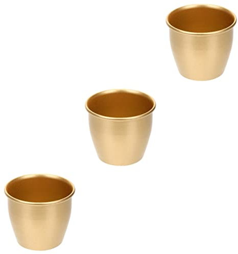 BESPORTBLE Mini Pot: 3pcs Planters Indoor Gold Vases Small Indoor Plants Cylinder Pots Outdoor Decoration Mini Vase Planter Pots Outdoor Planter for Front Porch Wrought Iron