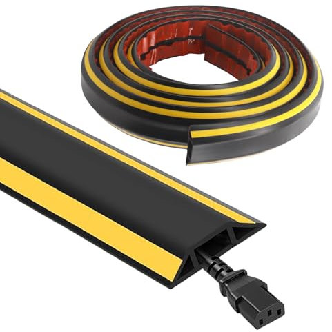 Beowanzk Cable Tidy, Wire Tidy, Cable Cover, Outdoor Cable Protector, Cable Trunking, Cable Hider, Outdoor Cable, Trunking for Electric Cables 3M (Black)