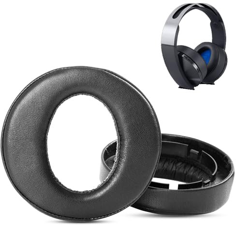 XRHTONG Prime Cuscinetti Auricolari Sostitutivi Compatibili con Cuffie Sony PS4 Playstation Platinum Wireless CECHYA-0090 (Pelle Proteica/Schiuma Memory)
