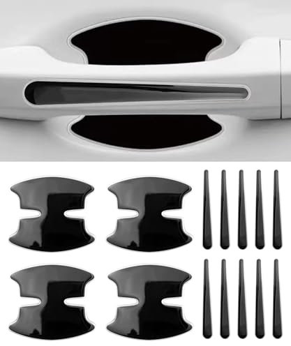 Flaconi 14PCS Protection Portiere Voiture,Protection poignee Porte Voiture,Film Autocollant Poignée Portière Voiture,Poignée Porte Film de Protection pour La Plupart des Véhicules (Noir)