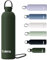 Exllena Gourde Isotherme 1l avec Poignée Pratique - Bouteille Isotherme avec 24 Heures de Conservation au 24h Froid/12h Chaud, Revêtement Anti-Dérapant - Étanche Sans BPA (Vert Varech)
