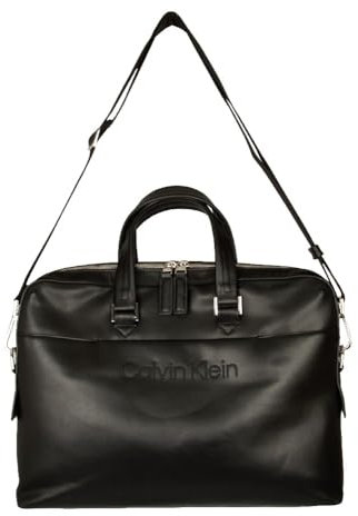 Calvin Klein Jeans CK Herren-Laptop-Umhängetasche mit Logo auf der Vorderseite Artikel ZM0ZM02581 41 x 29 x 6 cm (ungefähr), BAX Black/Nero, Einheitsgröße