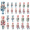 Generico Lot de 24 ornements de casse-noisettes, décorations d'arbre de Noël, décorations de casse-noisette en bois, ornements de personnages casse-noisettes, fournitures de fête, ornements de Noël