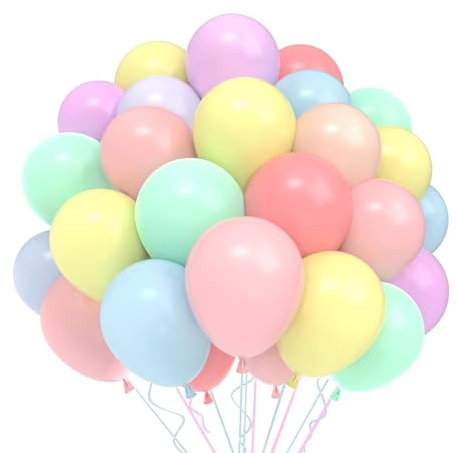Pastell Luftballons Geburtstag,52 Stück Helium Ballons Bunt Macaron,Luftballons Grün Rosa Blau Lila Azurblau Gelb Für Luftballon Girlande Party Hochzeit Kinder Mädchen Prinzessin Geburtstag Deko