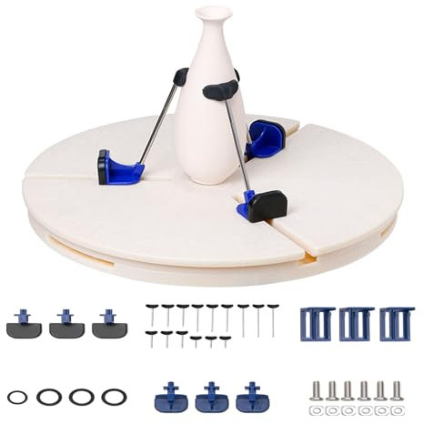 AXGCAA Abrazadera de Plato Giratorio Ajustable para máquina de cerámica, Herramientas de Plato Giratorio para Recortar cerámica con búsqueda automática del Centro, Rueda de Esculpir