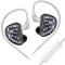 EZ EAR KZ AS24 Pro in Ear Monitor HiFi IEM, Auriculares in Ear 8BA con Sonido de Alta precisión, Cubierta de impresión 3D con Cable Plateado de 0,75mm y 2 Pines de músicos y Cantantes (con micrófono)