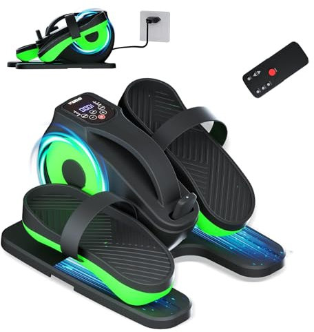 TODO Mini Crosstrainer für zuhause, Untertisch Ellipsentrainer mit Fernbedienung & Rutschfestem Pad, Beintrainer Pedaltrainer 12 Geschwindigkeiten für Senioren, Erwachsene