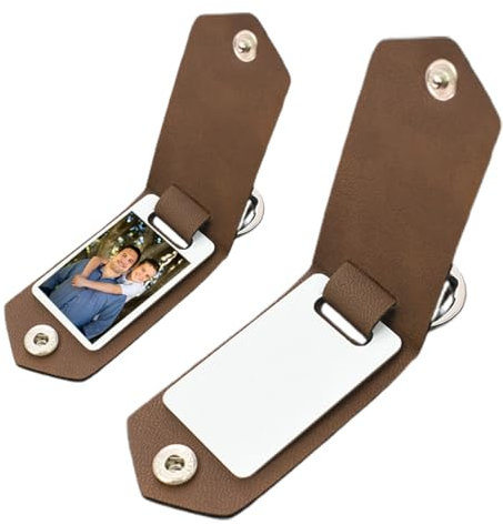 NOPKESV 1 pièce Porte-clés en cuir personnalisé Cadeaux pour hommes/pères/mari Photo personnalisée Fête des pères Peut-on bricoler des autocollants photo