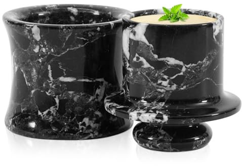 SPESHSTONES Marble Butter Keeper White Cover Pot Handmade French Butter Storage - Crock Keeper for Kitchenware (Black, One Size)