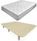 amuéblate online - Cama Completa con Colchón Carla Reversible + Base Tapizada Extra Reforzada con 6 Patas Cilíndricas Metálicas Roscadas, 90 x 190, Beige