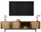 TV-Schrank 200cm Lang, Modern TV Lowboard mit LED-Licht, 3 Gestreifte Türen und 1 Glastüren, Fernsehtisch für Fernseher Bis Zu 80 Zoll, Fernsehschrank für Wohnzimmer, Schlafzimmer, 200x35x53cm
