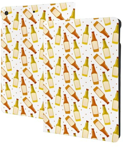 Funda compatible con iPad de 9ª/8ª/7ª generación, funda para tablet de botellas de cerveza compatible con iPad de 10.2 pulgadas, soporte tipo folio, encendido y apagado automático