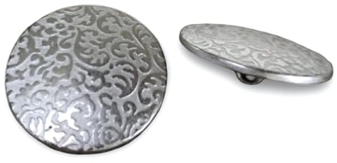10 Stück silber Knöpfe aus Metall florales Muster Ösenknöpfe 18mm oder 22mm (22mm)