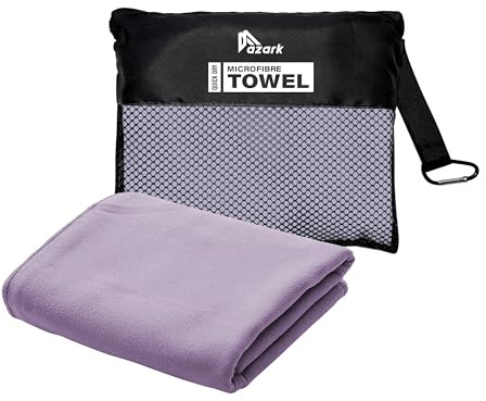 azark Microfibre Towel – Quick Dry, Lightweight & Super Absorbent – Gym, Travel, Yoga, Camping & Beach – Soft & Durable – Multiple Sizes (Purple, XX Large)