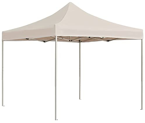 HaoChrymec Profi-Partyzelt Faltbar Aluminium mit PVC-Beschichtung, 280 g/m² Oxford-Gewebe, 100% wasserdicht, Camping Pavillon, Angelzelt, Gartenzelt, Creme, 2 x 2 x 3.15 m