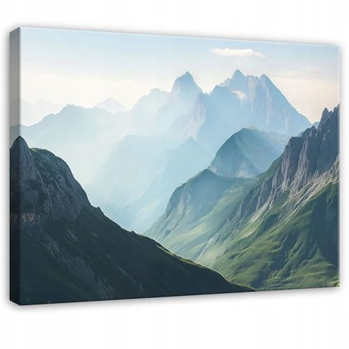 WallArena Leinwand Bilder 100x70 cm | Gebirge Berge, Leinwandbilder, Bild auf leinwand, Format: 100x70 cm (BxH) - einteilig auf Canvas Leinwand. Das