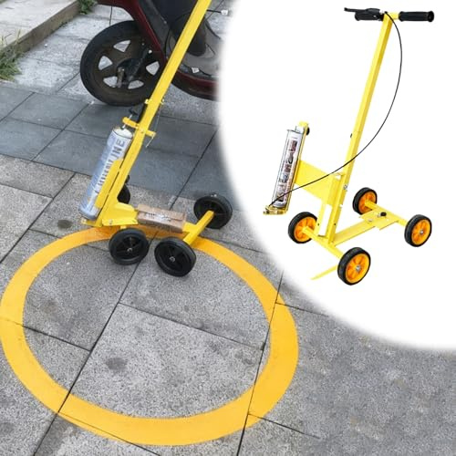 EXCLURA Machine de Traçage de Ligne Chariot de Peinture à Ligne Droite Courbe, Machine de Marquage pour Parking, Garage, Allée, Béton, Applicateur de Peinture en Spray Inversé