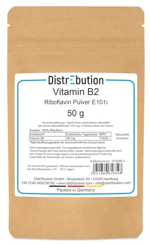 Vitamin B2 Pulver 50g – Reines Riboflavin E101, vegan, ohne Zusätze