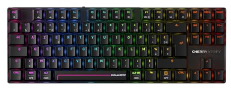 Cherry XTRFY MX 8.2 Pro TMR Wireless, TKL Gaming-Tastatur, magnetisch/mechanisch, französisches Layout (AZERTY), MK Crystal Switches, Hot-Replaced, Schwarz