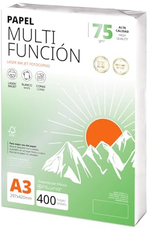 A3 Papier 75 g 400 Blatt, Multifunktionspapier für Drucker, Papier für Projekte, Illustration, Lettering, Professionelle Kreativprojekte, A3 Büropapier, Schulmaterial - Ofituria (75 g, 400 Blatt)