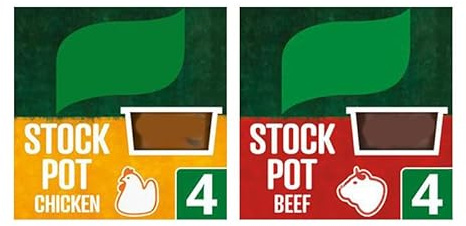 Stock Pot Chicken and Beef, Gluten-Free, 4x28g Each, Pack of 2