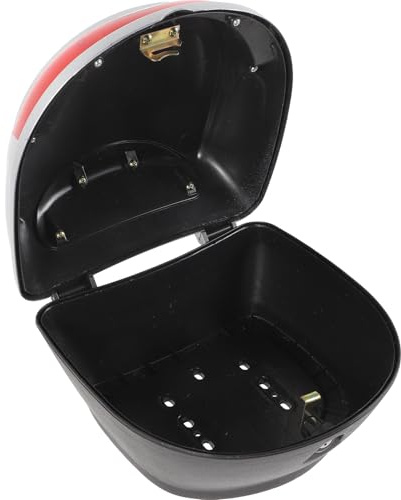 HAPINARY Lockable Motorcycle Rear Box Silver Hard Shell Top Case with Keys Spacious Design for Motorbike and Mobility Scooter Storage