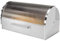 Oggi Stainless Steel Roll Top Bread Box with Tempered Glass Lid