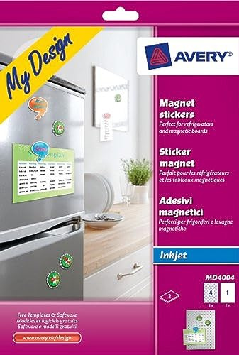 Avery Zweckform Magnetsticker 1 Bg.210x297mm; 1 Bg. rund 4cm, weiß