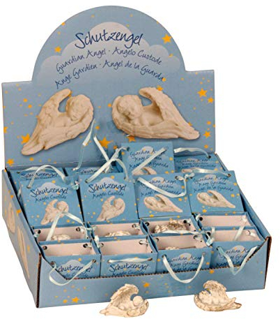 Geschenkestadl 24 liegende Schutzengel Figuren im Display Engel Angel Engelfiguren