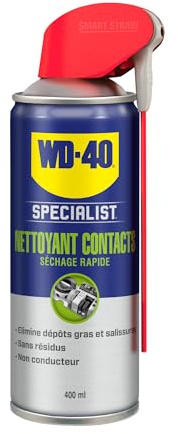 WD-40 Specialist • Contact Cleaner • Double Position Spray • Removes Oil, Grease, Dust, Dirt, Flux Residue and Condensation • Fast Drying • Non-Conductive • 400 ml