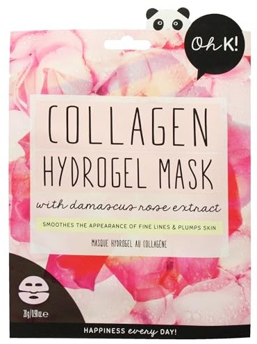 Oh K! Collagen Hydrogel Sheet Mask, Plumping Effect, Fine Line Smoothing, For Vegan and Cruelty Free, 43g