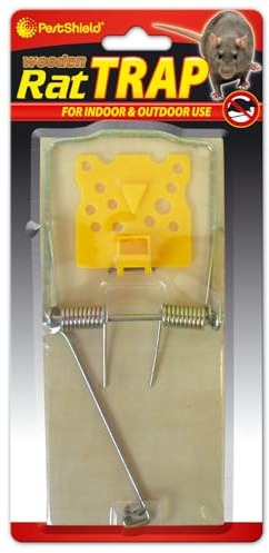 Pestshield Wooden Rat Trap (1 Pack) | Classic Indoor & Outdoor Plywood Rodent Catcher | Fast and Effective