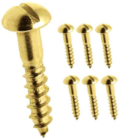 Wood Screws Brass Slotted Round Domed Headed 3/4 x No.6 (19mm x 3.5mm) RH Thread