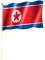 Stockflagge/Stockfahne NORDKOREA / NORD KOREA Flagge/Fahne ca. 30 x 45 cm mit ca. 60cm Stab/Stock