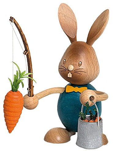 Drechslerei Kuhnert Kuhnert Hase Stupsi als Möhrenangler 12 cm 52214 Neuheit 2015