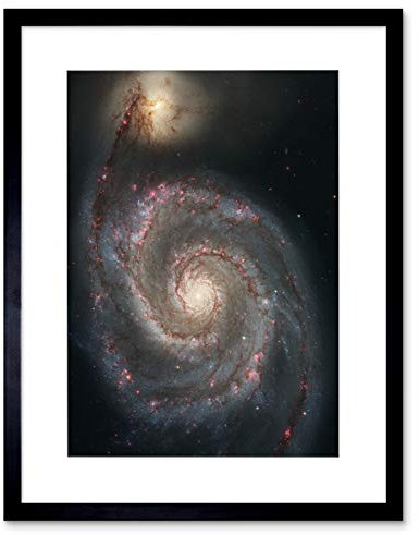Wee Blue Coo Space Photo Hubble Whirlpool Galaxy M51 Framed Wall Art Print