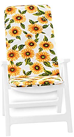 IBIZA Universal-Sitzkissen, weich, Sonnenblumen, Sessel, Liegestuhl, aus Baumwolle, für Pool, Meer, Garten, Modell IBIZA Arancione