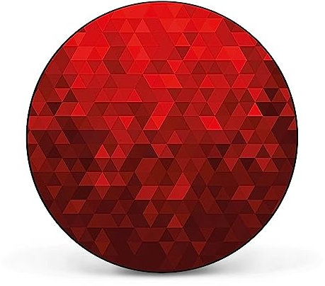 banjado Magnettafel Ø 47cm Schwarz - Magnetwand aus Metall - Magnetpinnwand als Memoboard - Pinnwand Magnettafel Küche, Büro, Kinderzimmer inkl. 4 Magnete & Montageset - Dreiecke Rot