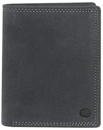 HC Herren hochwertige Geldbörse Hochformat Antikes Leder RFID Schutz, Farben:schwarz