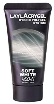 Layla Cosmetics Layla CRYGEL Hybrid Polygel System für den Wiederaufbau Soft White für professionelles French 60g