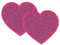 Bügelbild Patch Applikation zum Aufbügeln 2er Set Glitzer Herzen pink 9,5 x 9,0 cm