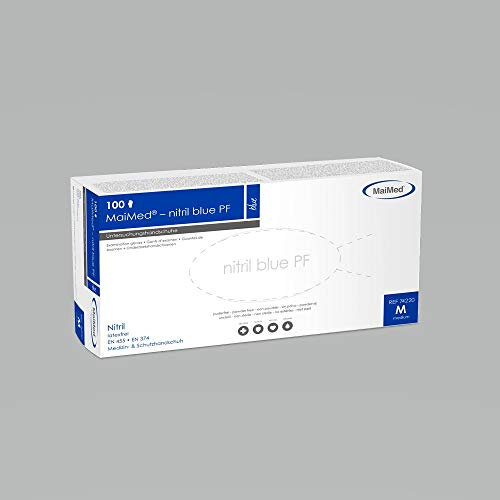 Maimed Nitrilhandschuhe, Blau, Gr. L, 100 Stück Nitril Handschuhe