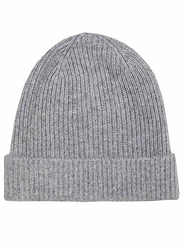 Zwillingsherz Grobstrick Mütze aus 100% Kaschmir - Hochwertige Unisex Strickmütze Uni Wintermütze schlicht für Damen Jungen Mädchen – Hat - One Size – Cashmere warm & weich -Frühjahr Herbst & Winter