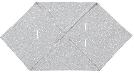 KraftKids Decke für Babyschale in Musselin grau Punkte, 75 x 75 cm große Baby-Decke, luftige und praktische Musselin Decke für heiße Tage im Sommer