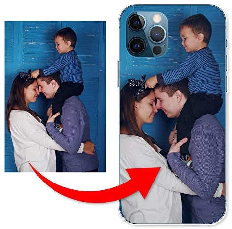 KX-Mobile Personalisierte Hülle für iPhone 12 Pro Max Handyhülle aus Silikon/TPU mit deinem eigenen Motiv - Dein eigenes Bild Selfie Design Foto