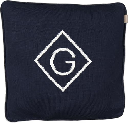 GANT G Knit Kissenhülle Farbe Marine 50x50cm Logo Kissen-Bezug Einfarbig