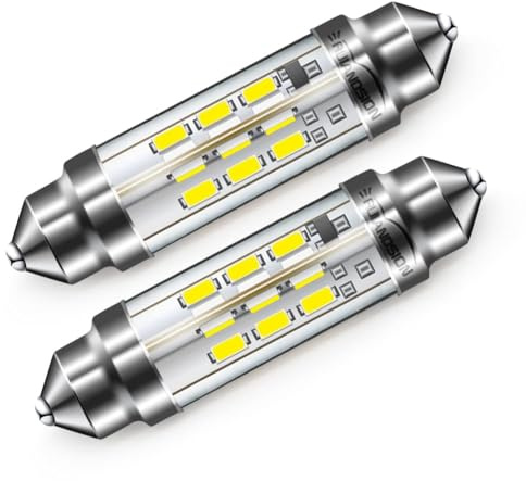 Ruiandsion Lampadine a cupola a LED da 42 mm, DC 6 V, super luminose, 211-2 578 569, lampadine di ricambio per interni auto, colore bianco (confezione da 2)